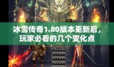 冰雪传奇1.80版本更新后，玩家必看的几个变化点