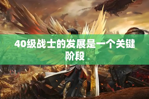 40级战士的发展是一个关键阶段