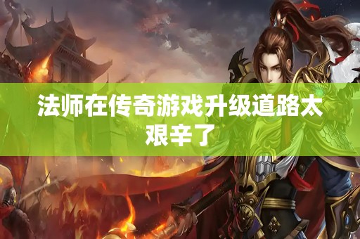法师在传奇游戏升级道路太艰辛了