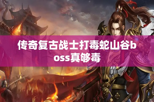 传奇复古战士打毒蛇山谷boss真够毒