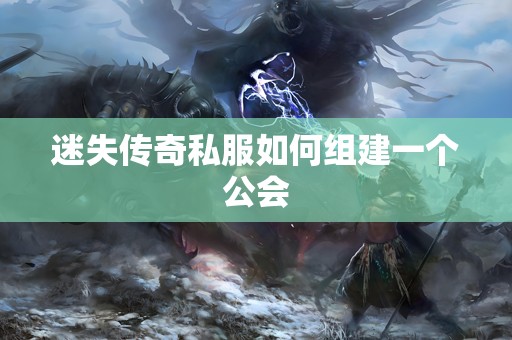 迷失传奇私服如何组建一个公会