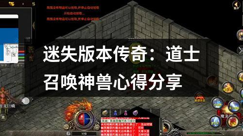 迷失版本传奇:道士召唤神兽心得分享