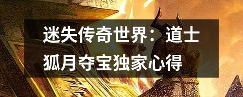 迷失传奇领域：道士狐月夺宝专属心得